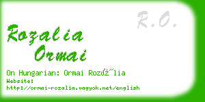 rozalia ormai business card